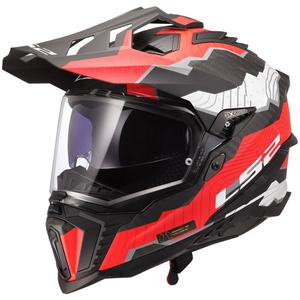 LS2 MX701 Explorer C Trick enduro motoros bukósisak fehér-piros