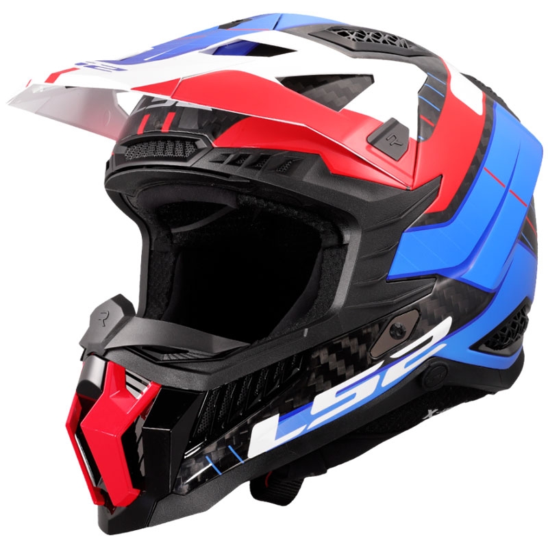 LS2 MX703 X-Force Galuo motokrossz bukósisak fehér-piros-kék