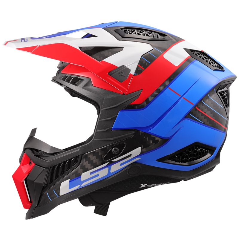 LS2 MX703 X-Force Galuo motokrossz bukósisak fehér-piros-kék
