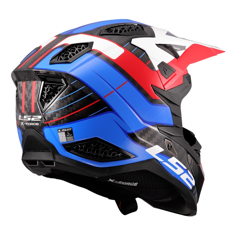 LS2 MX703 X-Force Galuo motokrossz bukósisak fehér-piros-kék