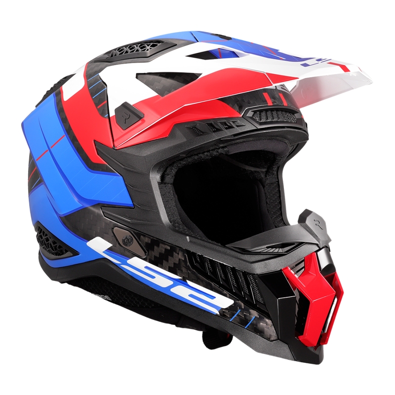 LS2 MX703 X-Force Galuo motokrossz bukósisak fehér-piros-kék