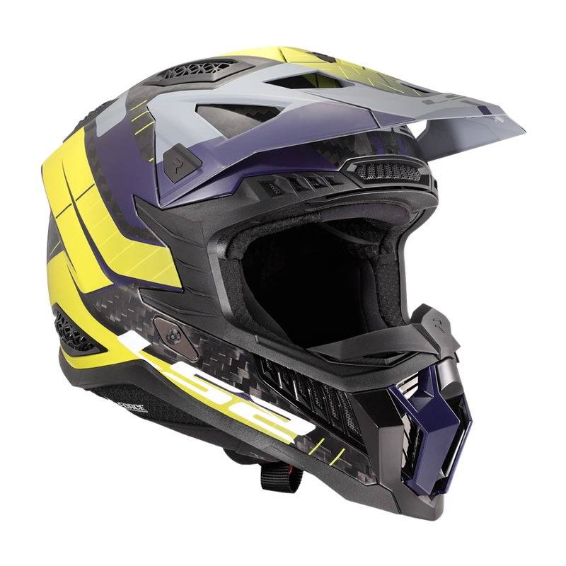 LS2 MX703 X-Force Galuo motokrossz bukósisak szürke-fluo sárga