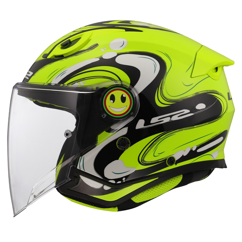 LS2 OF622 Funny II Glup gyerek nyitott motoros bukósisak fluo sárga