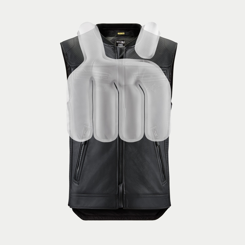 Alpinestars TECH-AIR®3 V2 LEATHER system légzsákmellény fekete