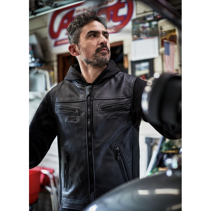 Alpinestars TECH-AIR®3 V2 LEATHER system légzsákmellény fekete