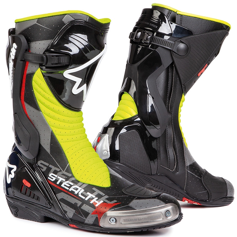 Stylmartin Stealth Evo Air motoros csizma fekete-fluo sárga