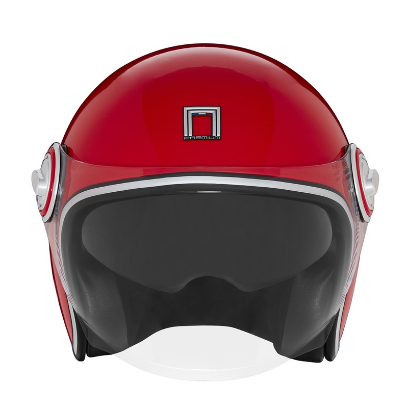 NOX PREMIUM Heritage nyitott motoros bukósisak piros