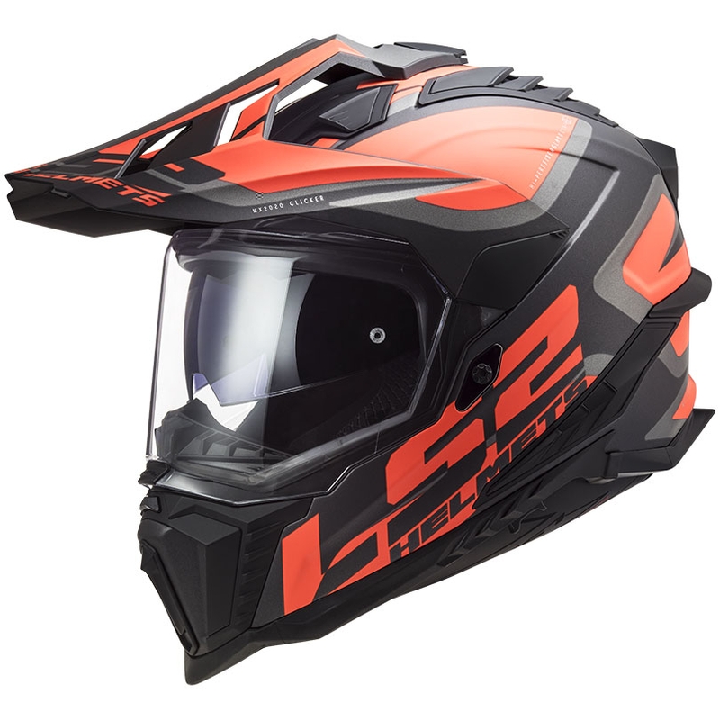 LS2 MX701 Explorer Alter enduro bukósisak fekete-fluo narancssárga-szürke matt