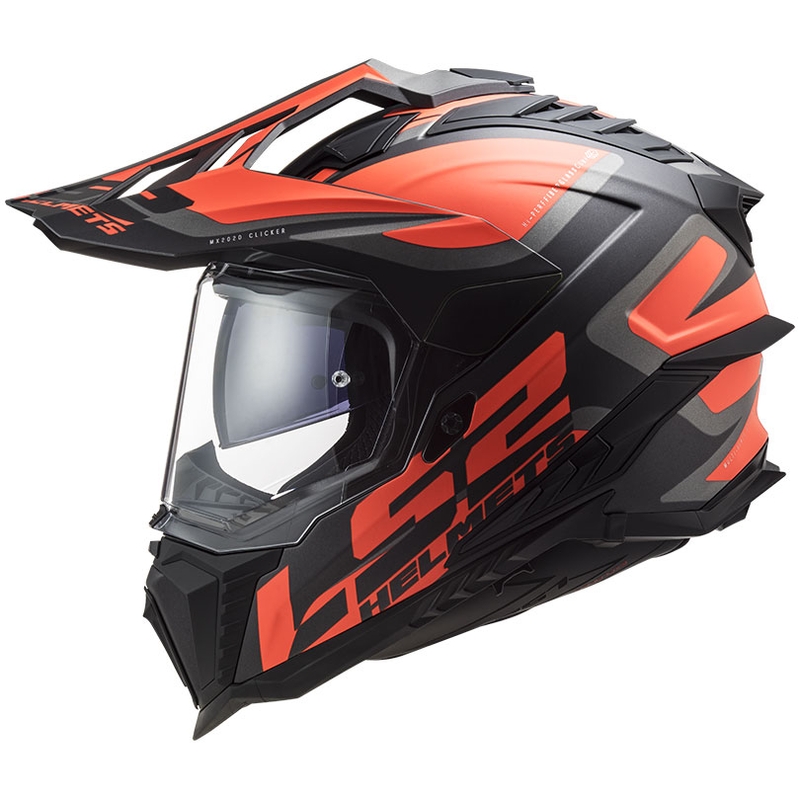 LS2 MX701 Explorer Alter enduro bukósisak fekete-fluo narancssárga-szürke matt