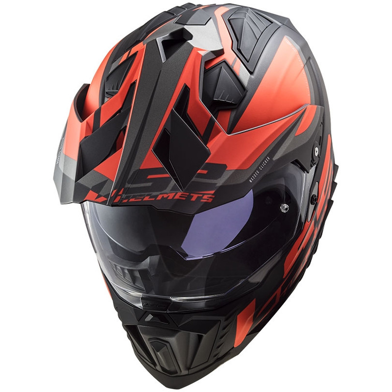 LS2 MX701 Explorer Alter enduro bukósisak fekete-fluo narancssárga-szürke matt
