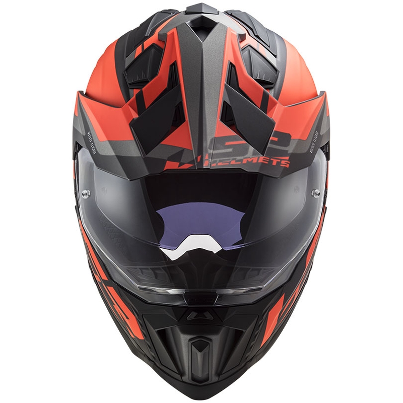 LS2 MX701 Explorer Alter enduro bukósisak fekete-fluo narancssárga-szürke matt