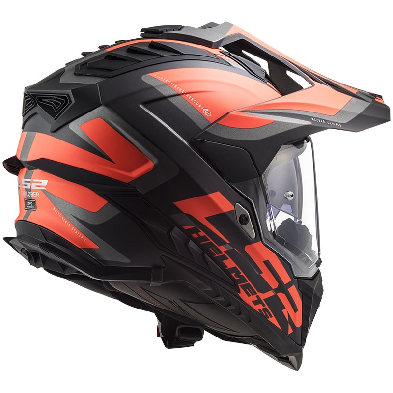 LS2 MX701 Explorer Alter enduro bukósisak fekete-fluo narancssárga-szürke matt