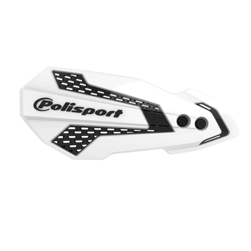 Handguard POLISPORT MX FLOW with mounting system fehér/fekete