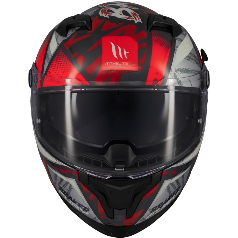 MT Braker SV Fury zárt motoros bukósisak fekete-szürke-piros