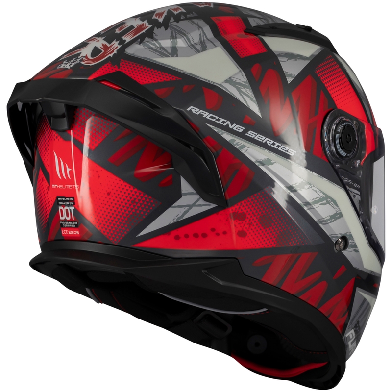 MT Braker SV Fury zárt motoros bukósisak fekete-szürke-piros