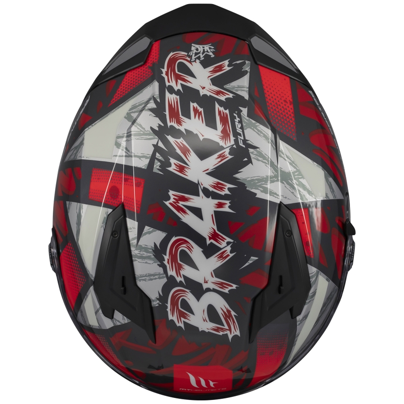 MT Braker SV Fury zárt motoros bukósisak fekete-szürke-piros