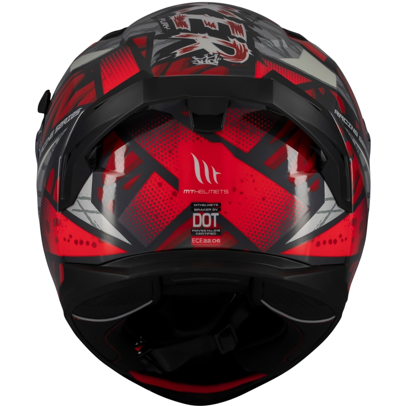 MT Braker SV Fury zárt motoros bukósisak fekete-szürke-piros