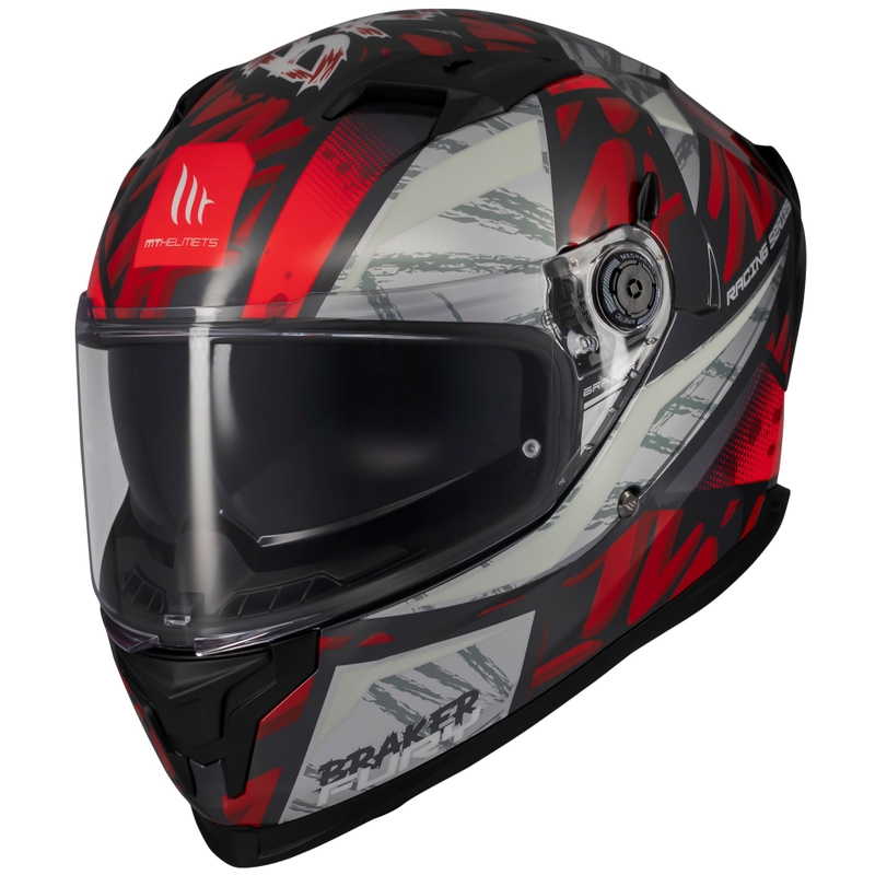MT Braker SV Fury zárt motoros bukósisak fekete-szürke-piros