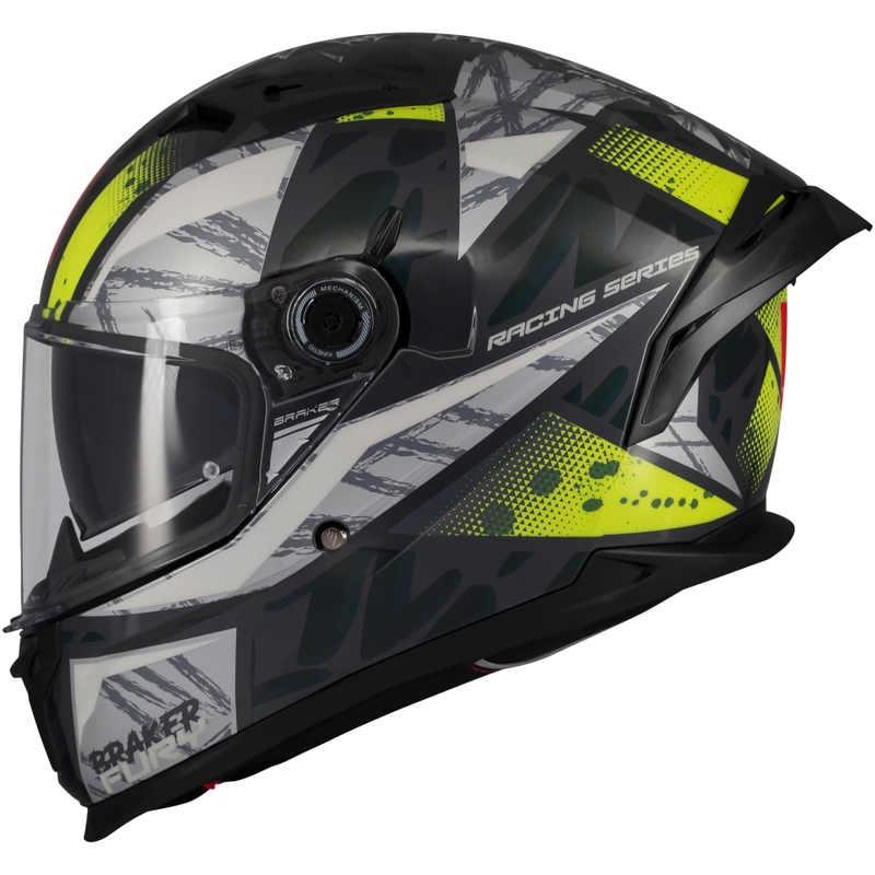 MT Braker SV Fury zárt motoros bukósisak szürke-fluo sárga