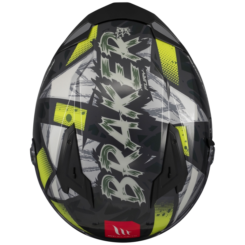 MT Braker SV Fury zárt motoros bukósisak szürke-fluo sárga