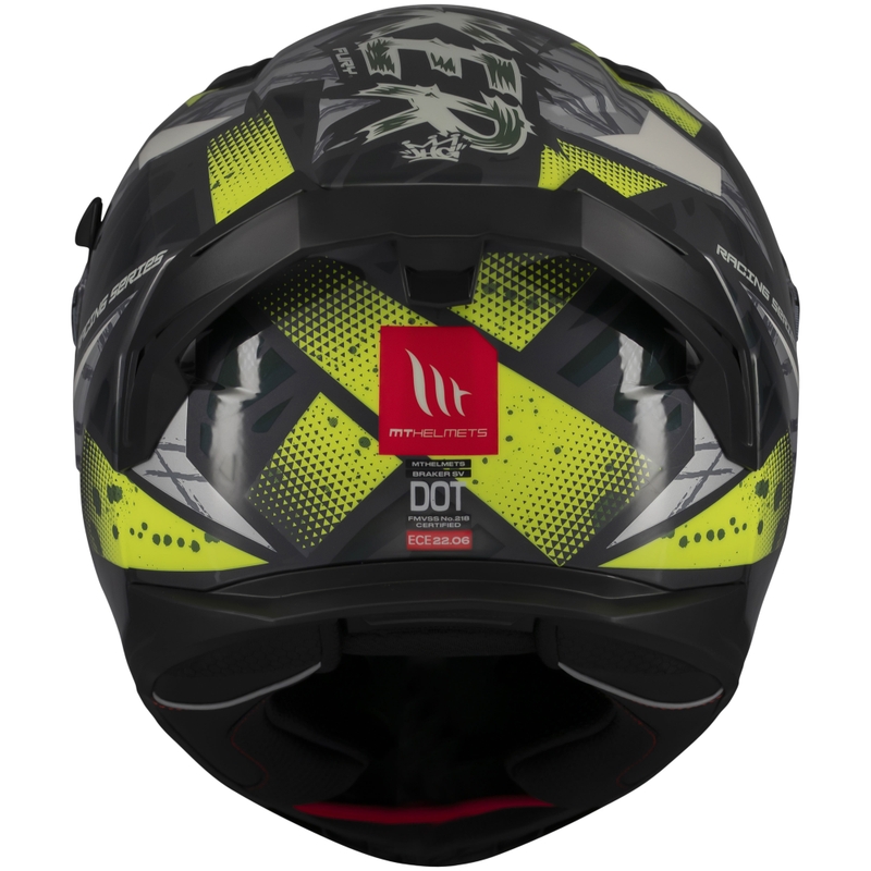 MT Braker SV Fury zárt motoros bukósisak szürke-fluo sárga