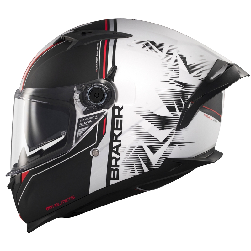 MT Braker SV Charm zárt motoros bukósisak matt fekete-fehér