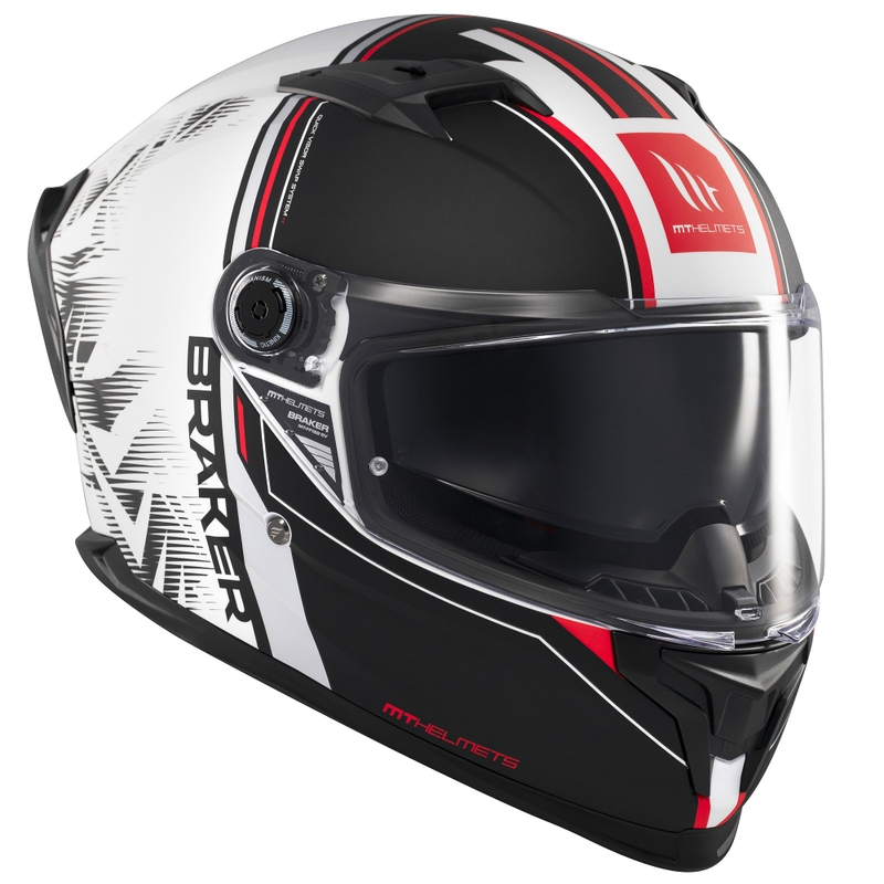 MT Braker SV Charm zárt motoros bukósisak matt fekete-fehér