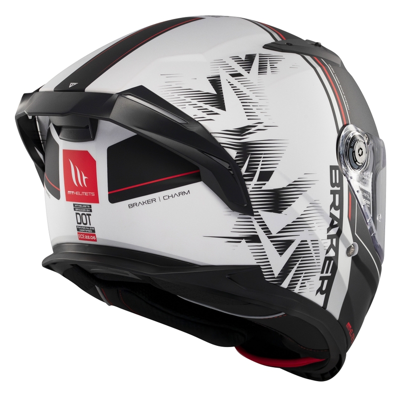 MT Braker SV Charm zárt motoros bukósisak matt fekete-fehér