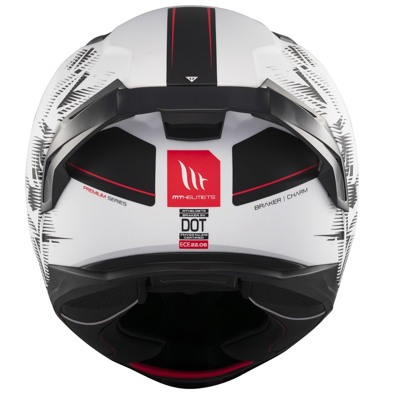 MT Braker SV Charm zárt motoros bukósisak matt fekete-fehér