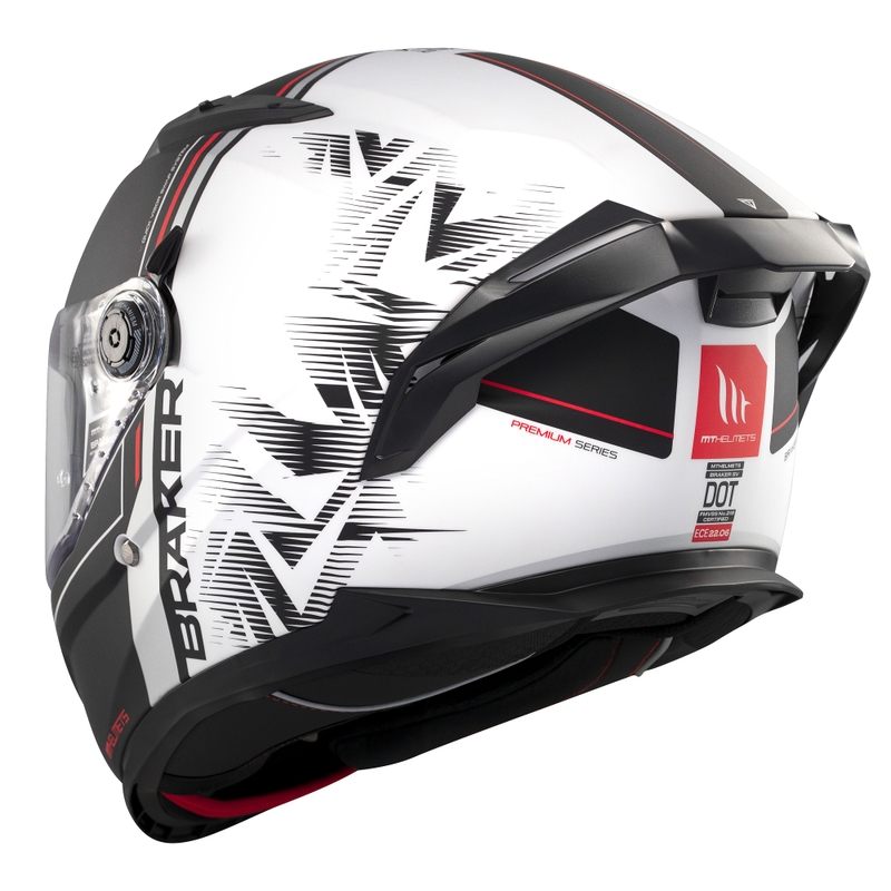 MT Braker SV Charm zárt motoros bukósisak matt fekete-fehér