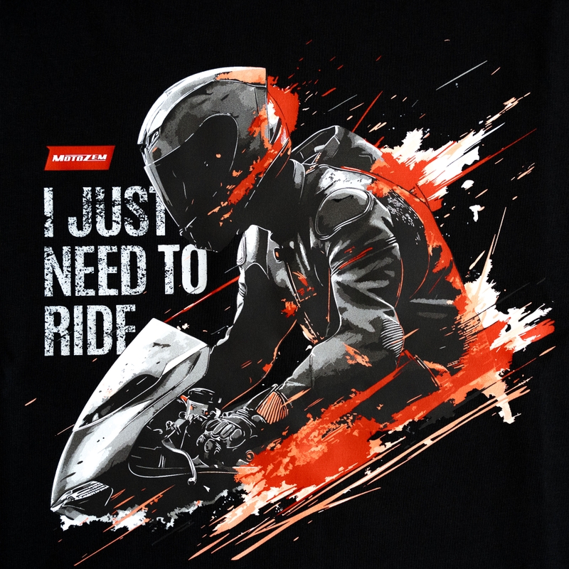 Motozem I just need to ride póló fekete
