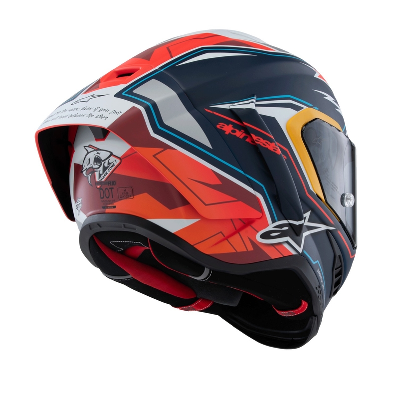 Alpinestars Supertech R-10 limitált edíció Pedro Acosta zárt motoros bukósisak matt kék-piros-fehér