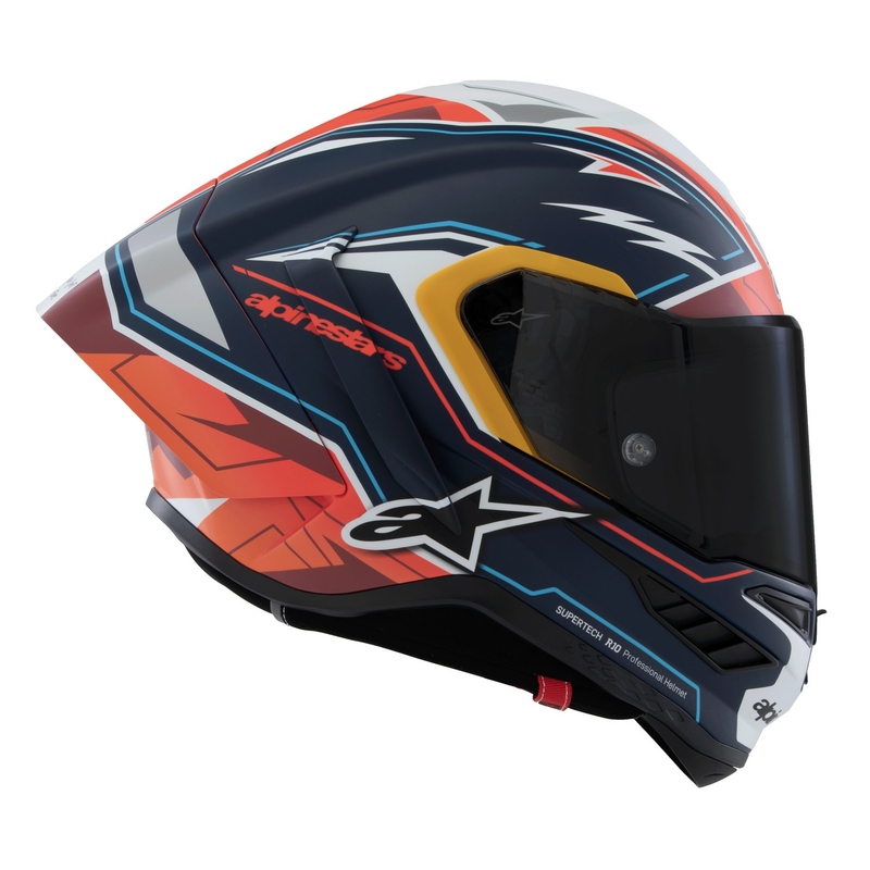 Alpinestars Supertech R-10 limitált edíció Pedro Acosta zárt motoros bukósisak matt kék-piros-fehér