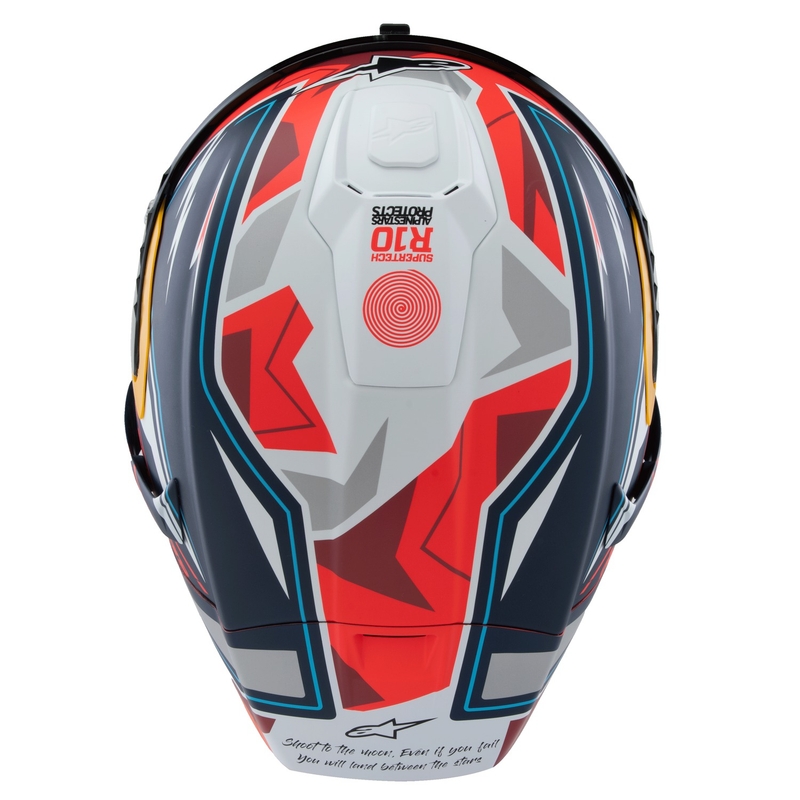 Alpinestars Supertech R-10 limitált edíció Pedro Acosta zárt motoros bukósisak matt kék-piros-fehér