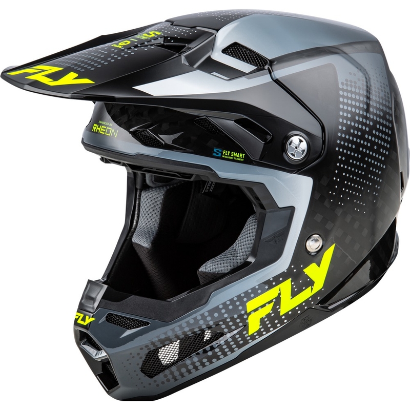 FLY Racing Formula S Carbon motokrossz bukósisak szürke-fluo sárga