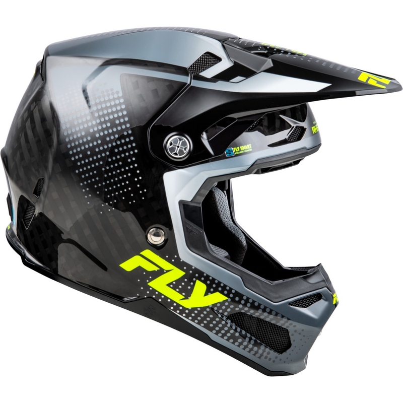 FLY Racing Formula S Carbon motokrossz bukósisak szürke-fluo sárga
