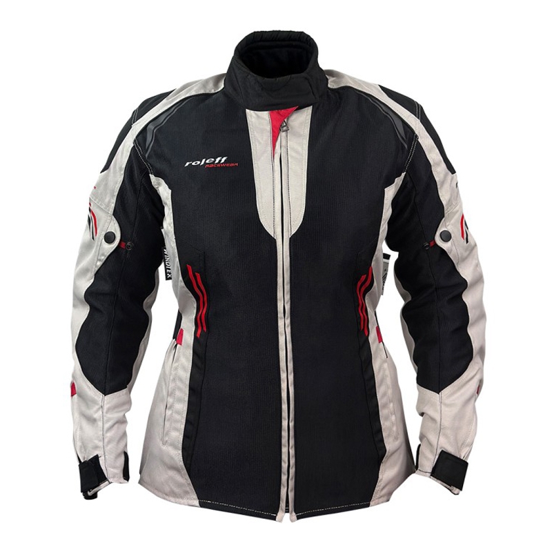 Roleff Mesh női motoros kabát fekete-bézs-piros