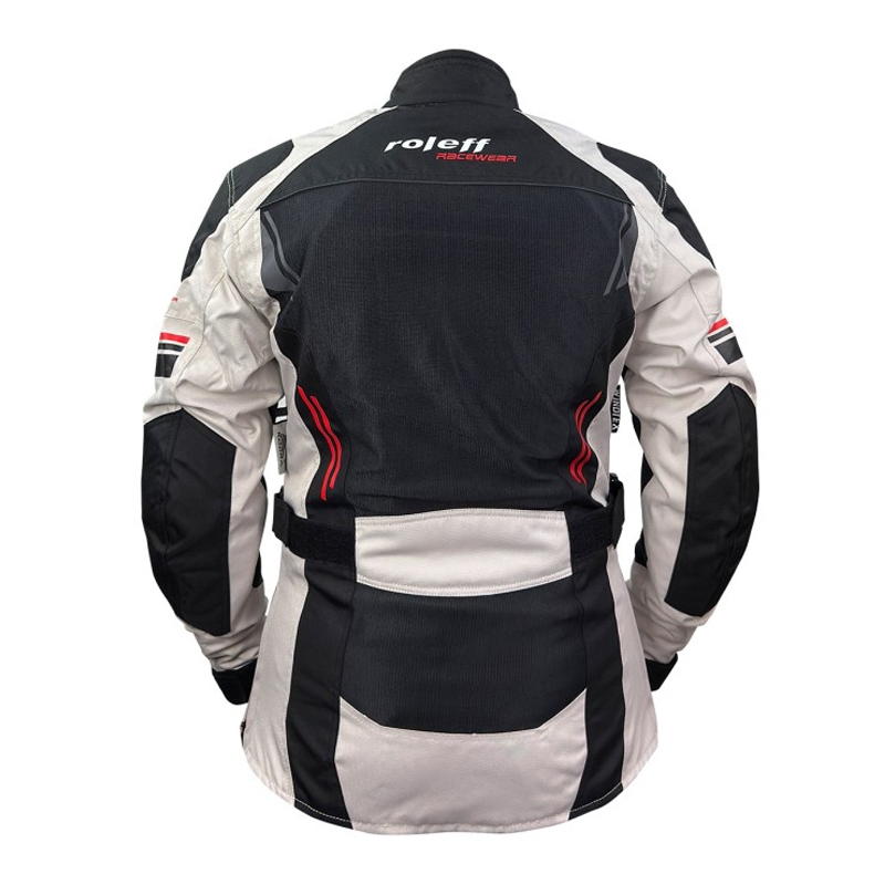 Roleff Mesh női motoros kabát fekete-bézs-piros