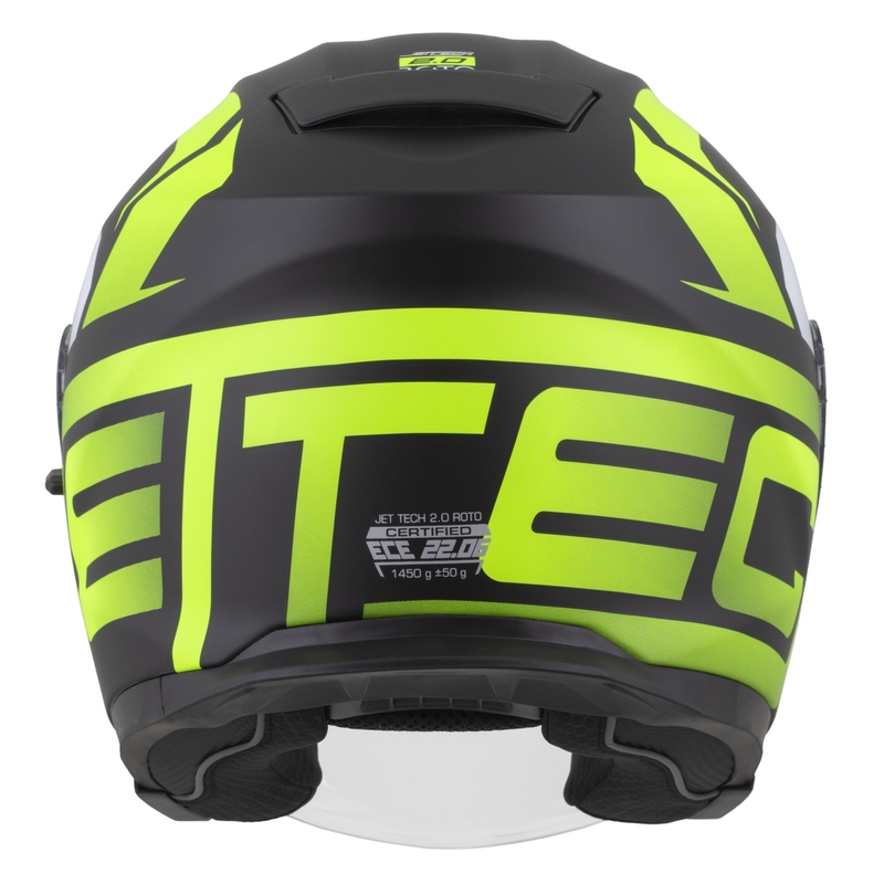 Cassida Jet Tech 2.0 RoTo nyitott motoros bukósisak matt fekete-fluo sárga-fehér
