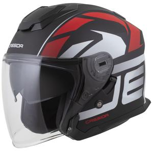 Cassida Jet Tech 2.0 RoTo nyitott motoros bukósisak matt fekete-piros-fehér