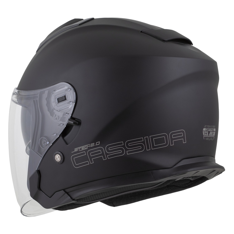 Cassida Jet Tech 2.0 Solid nyitott motoros bukósisak matt fekete-szürke