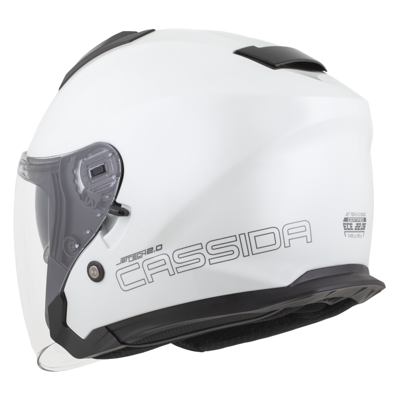 Cassida Jet Tech 2.0 Solid nyitott motoros bukósisak fehér-fekete-szürke