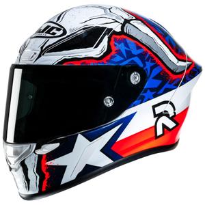 HJC RPHA 1 Garrett Gerloff Replica MC21 zárt motoros bukósisak fehér-kék-piros