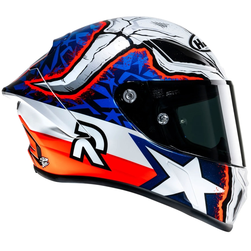 HJC RPHA 1 Garrett Gerloff Replica MC21 zárt motoros bukósisak fehér-kék-piros