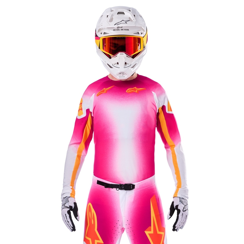 Alpinestars Supertech SX AFD limitált kiadású MIG motokrossz mez fluo rózsaszín-fehér-narancssárga
