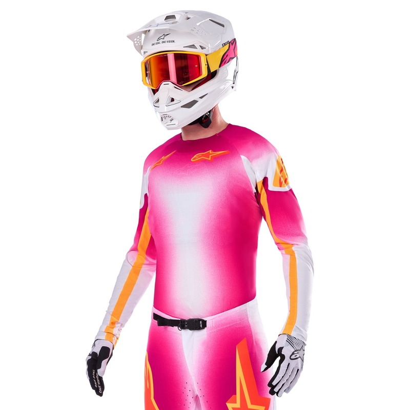 Alpinestars Supertech SX AFD limitált kiadású MIG motokrossz mez fluo rózsaszín-fehér-narancssárga