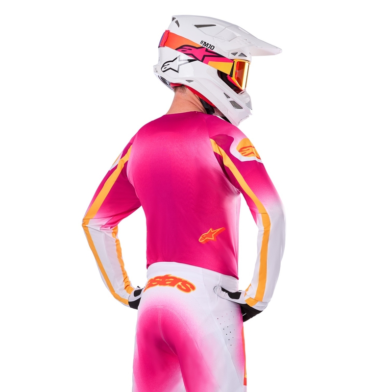 Alpinestars Supertech SX AFD limitált kiadású MIG motokrossz mez fluo rózsaszín-fehér-narancssárga