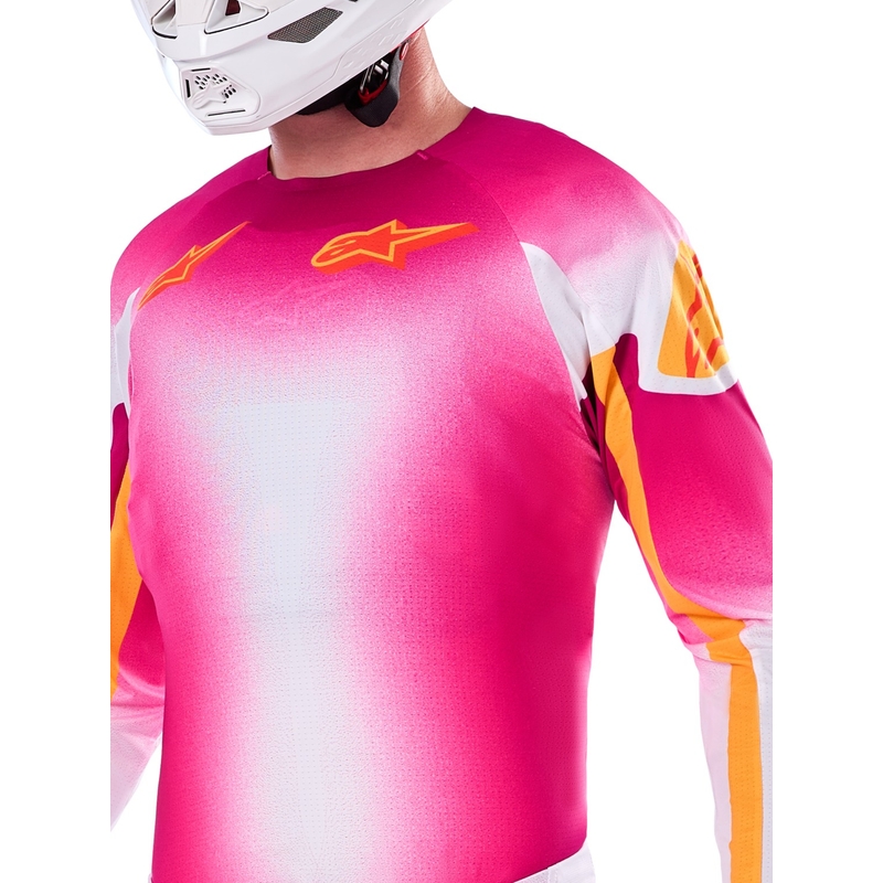 Alpinestars Supertech SX AFD limitált kiadású MIG motokrossz mez fluo rózsaszín-fehér-narancssárga