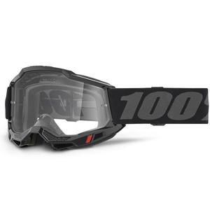 100% ACCURI 2 motokrossz szemüveg fekete átlátszó plexivel