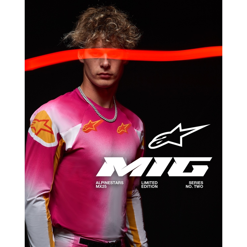 Alpinestars Supertech SX AFD limitált kiadású MIG motokrossz nadrág fluo rózsaszín-fehér-narancssárga